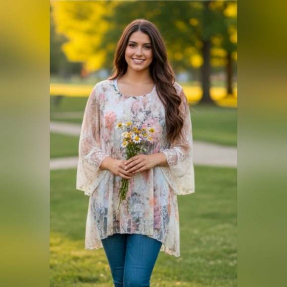 Brittany Black Tops - Vintage Y2K Lace Asymmetrical Top Sz 3X Light Fairy Grunge Indie Whimsigoth